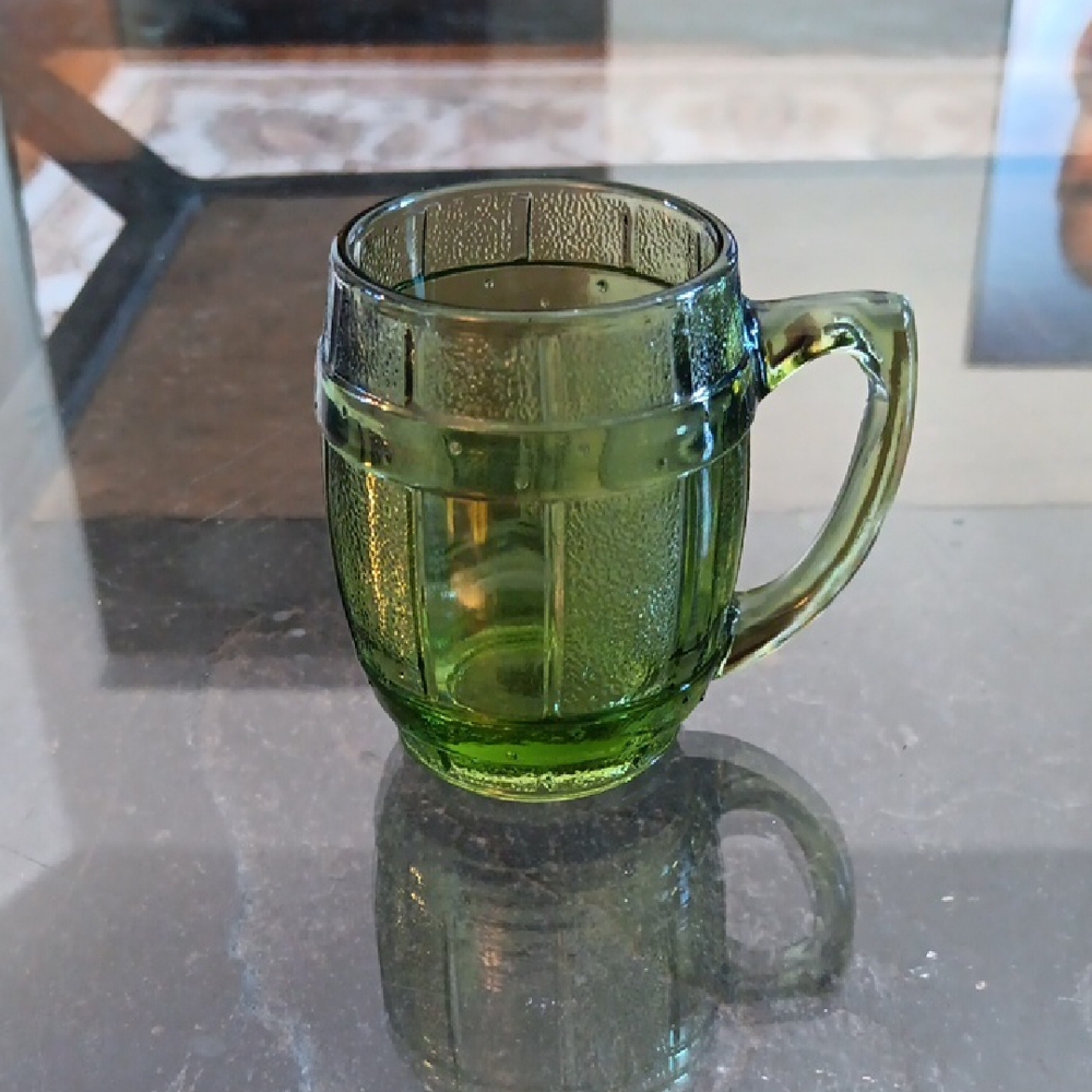AVOCADO GREEN BARREL SHOT GLASS